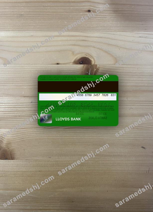 United Kingdom Lloyds credit card visa photolook back